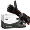 Fifthpulse FMN1000, Vinyl Disposable Gloves, 3 mil Palm, Vinyl, Powder-Free, M, 100 PK, Black FP-V-100-M-BLK